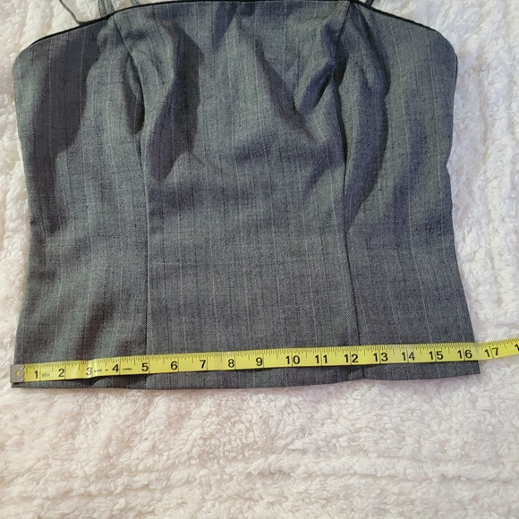 Tangents Women’s Sz 9 Gray Striped 3 Piece Pantsuit with Camisole Top, Blazer - Picture 14 of 16